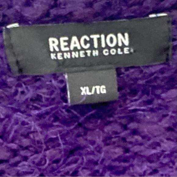 Kenneth Cole Reaction women purple fuzzy long sleeves sweater. Size XL. Used. - Picture 3 of 14